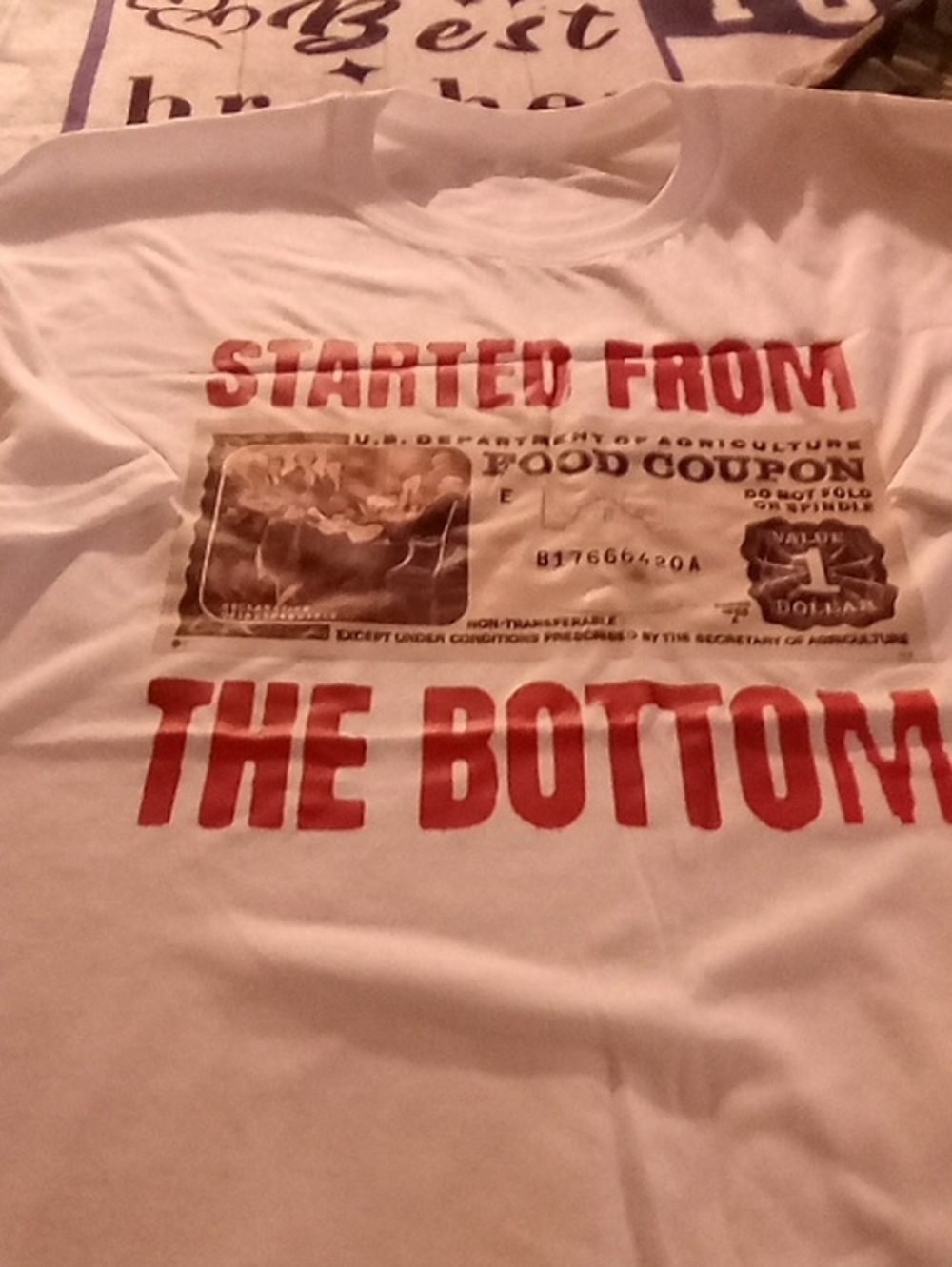 White 'Started From The Bottom' Graphic  Tee